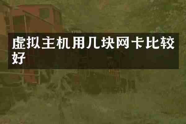 虚拟主机用几块网卡比较好