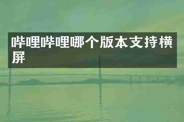 哔哩哔哩哪个版本支持横屏