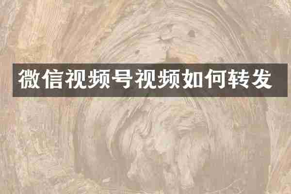 微信视频号视频如何转发