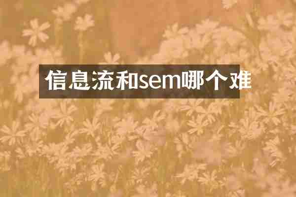 信息流和sem哪个难