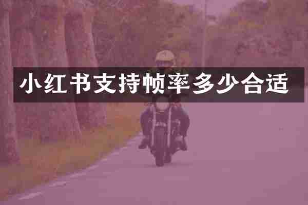 小红书支持帧率多少合适