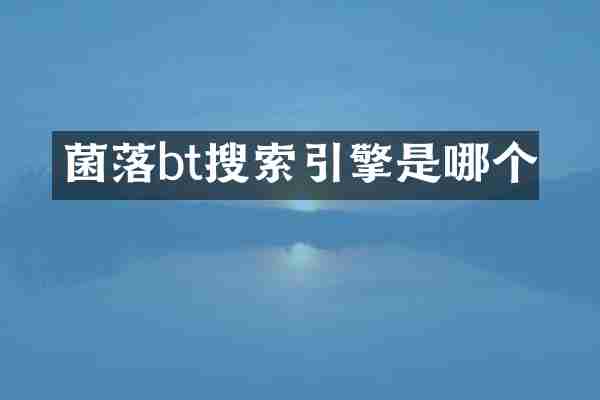菌落bt搜索引擎是哪个