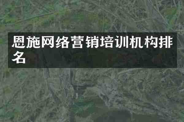 恩施网络营销培训机构排名