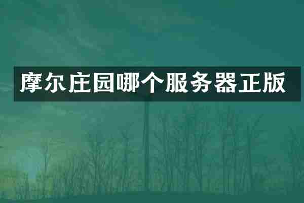 摩尔庄园哪个服务器正版