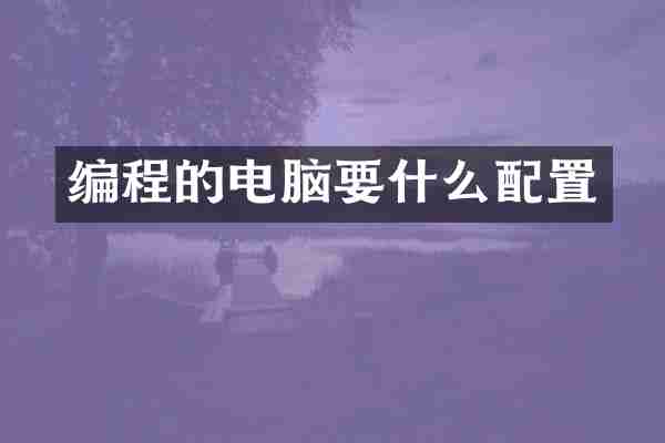 编程的电脑要什么配置