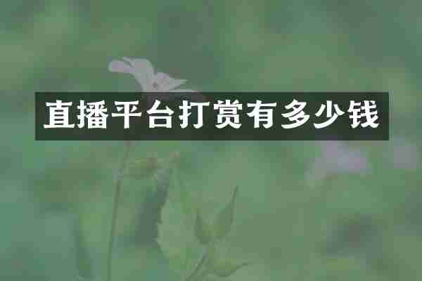 直播平台打赏有多少钱