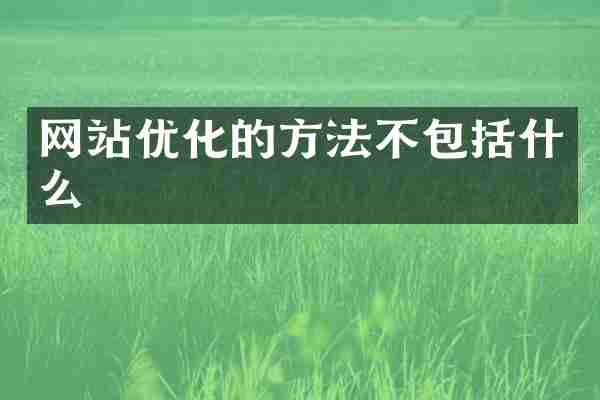 网站优化的方法不包括什么
