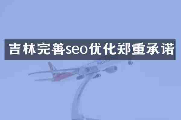 吉林完善seo优化郑重承诺