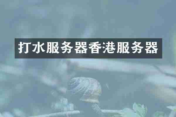 打水服务器香港服务器