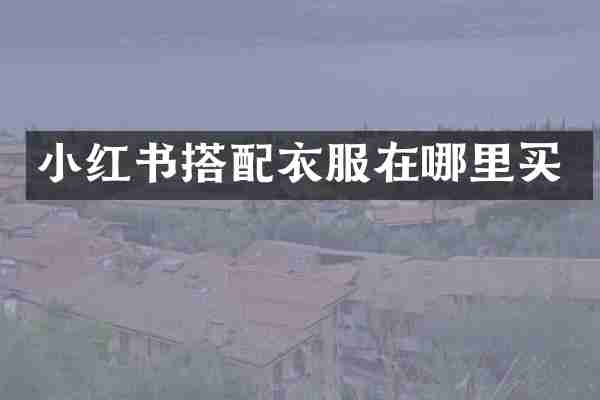 小红书搭配衣服在哪里买