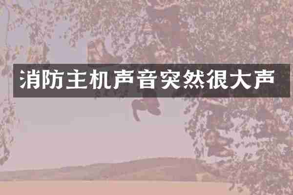 消防主机声音突然很大声