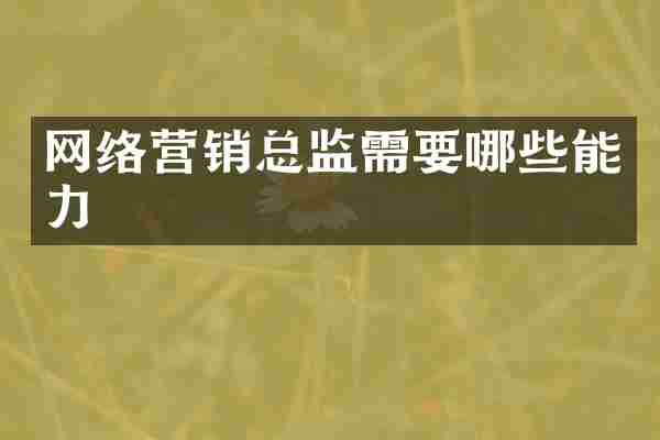 网络营销总监需要哪些能力