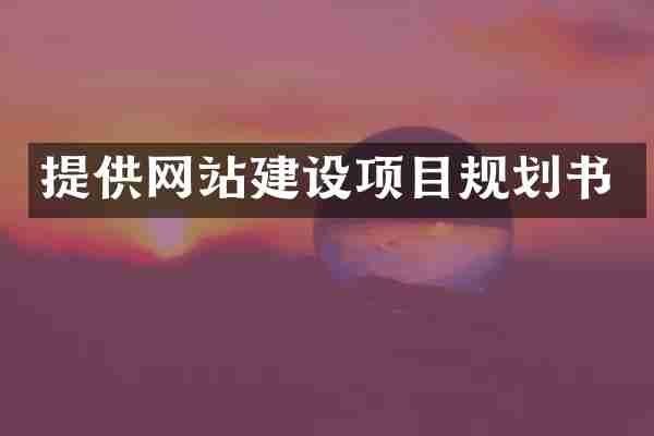 提供网站建设项目规划书