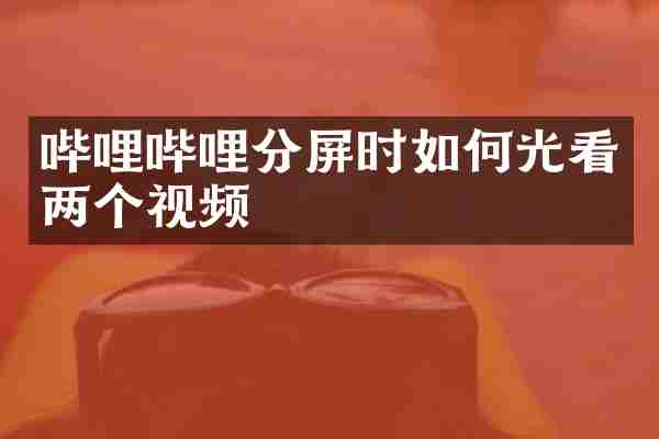 哔哩哔哩分屏时如何光看两个视频