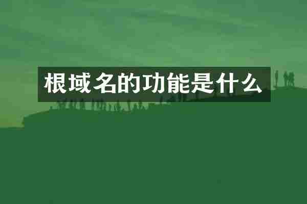 根域名的功能是什么