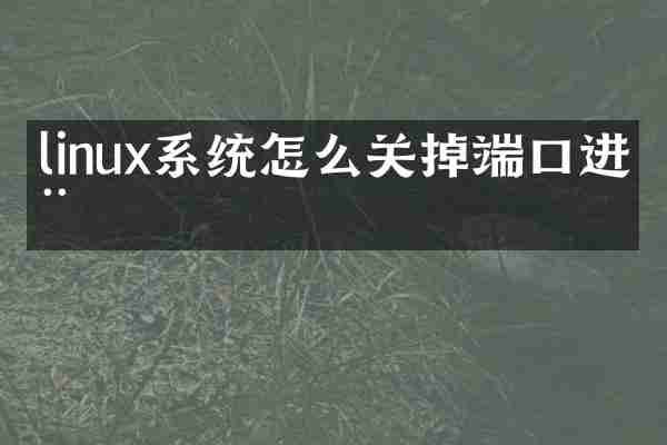 linux系统怎么关掉端口进程