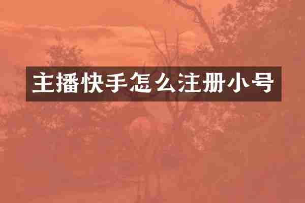 主播快手怎么注册小号