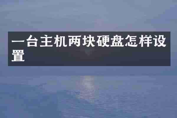 一台主机两块硬盘怎样设置