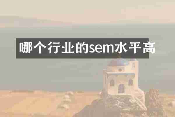 哪个行业的sem水平高