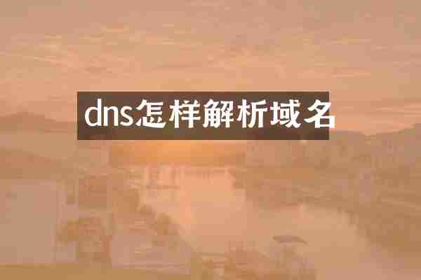 dns怎样解析域名