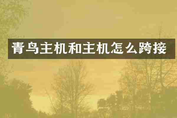 青鸟主机和主机怎么跨接