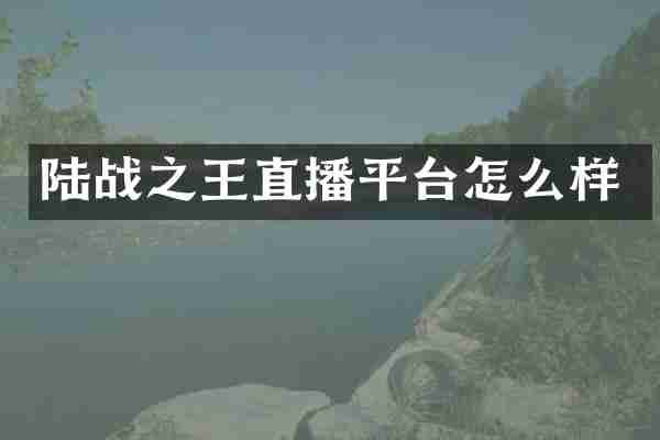 陆战之王直播平台怎么样
