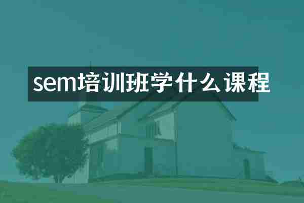 sem培训班学什么课程