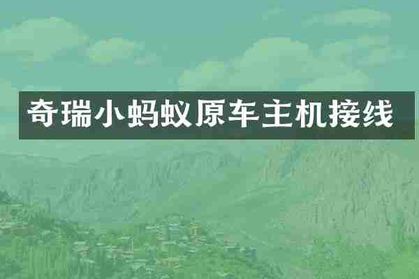 奇瑞小蚂蚁原车主机接线