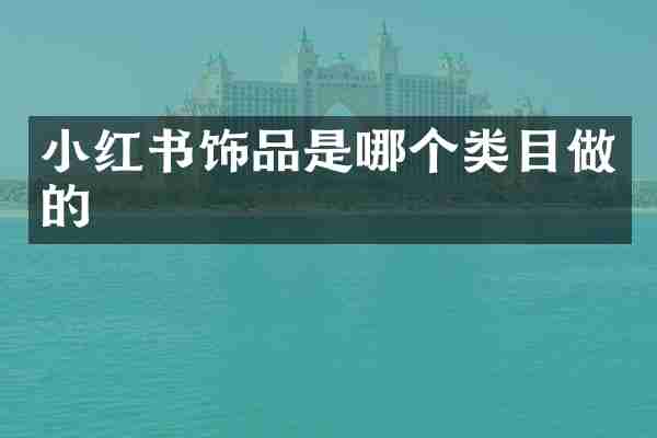 小红书饰品是哪个类目做的