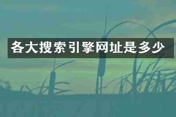 各大搜索引擎网址是多少