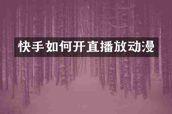 快手如何开直播放动漫