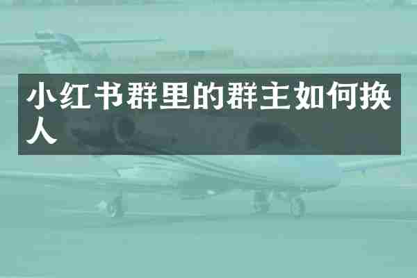 小红书群里的群主如何换人