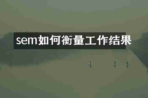 sem如何衡量工作结果