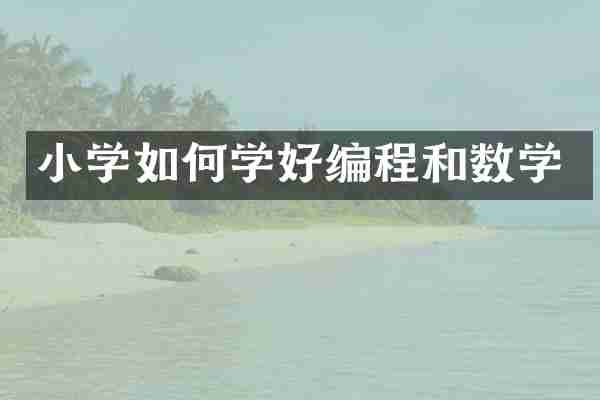 小学如何学好编程和数学