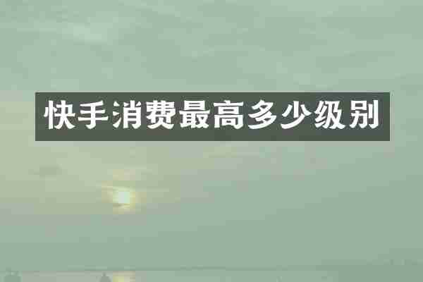 快手消费最高多少级别