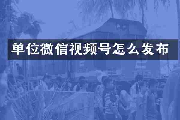 单位微信视频号怎么发布