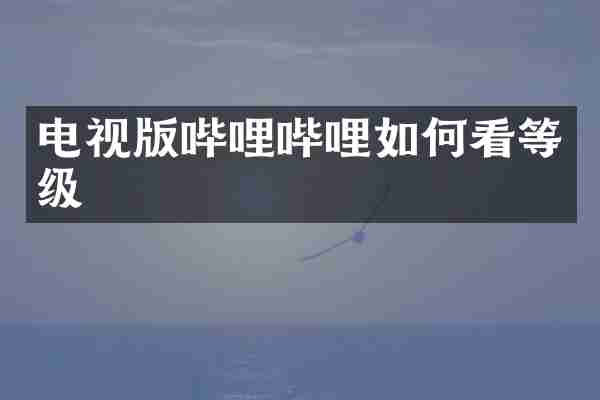 电视版哔哩哔哩如何看等级