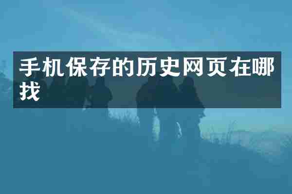 手机保存的历史网页在哪找