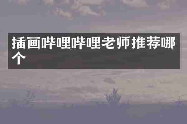 插画哔哩哔哩老师推荐哪个