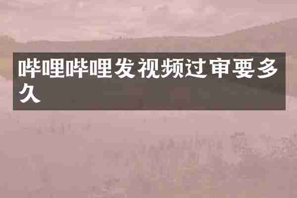哔哩哔哩发视频过审要多久