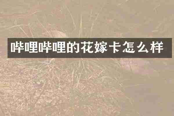 哔哩哔哩的花嫁卡怎么样