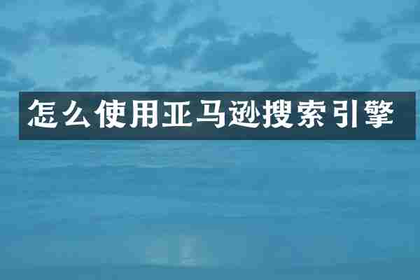 怎么使用亚马逊搜索引擎