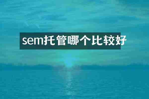 sem托管哪个比较好