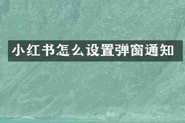 小红书怎么设置弹窗通知