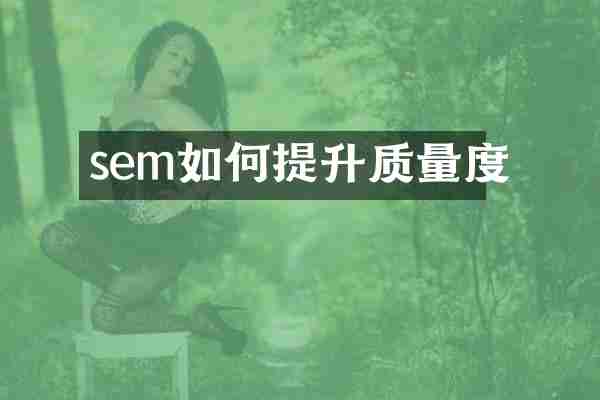 sem如何提升质量度