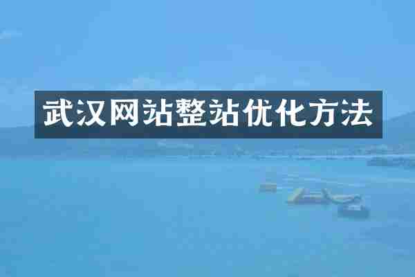 武汉网站整站优化方法