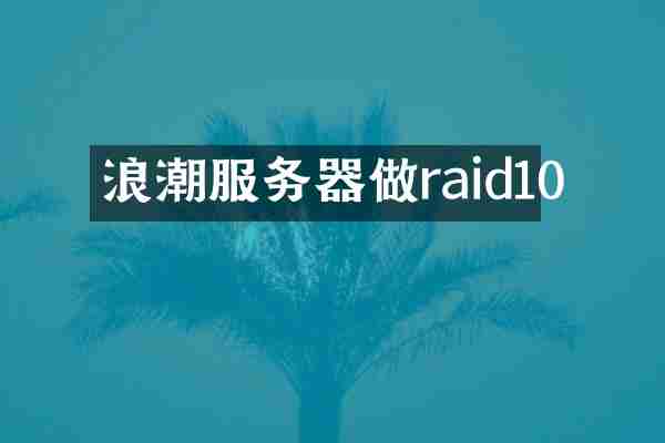 浪潮服务器做raid10