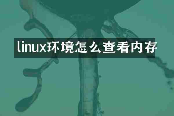 linux环境怎么查看内存