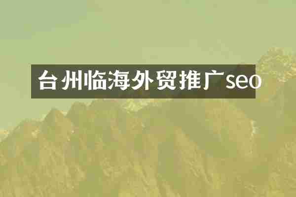 台州临海外贸推广seo