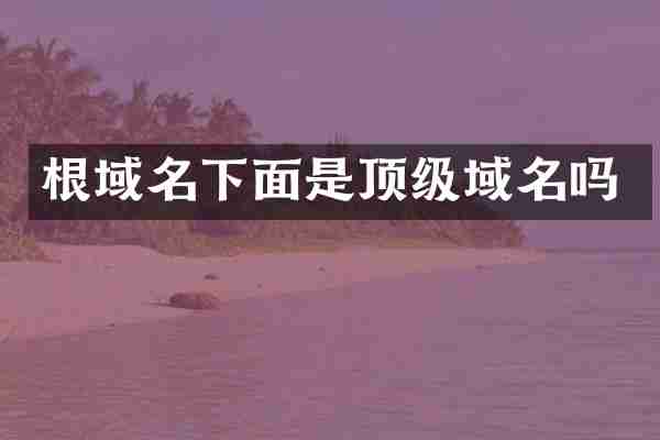 根域名下面是顶级域名吗